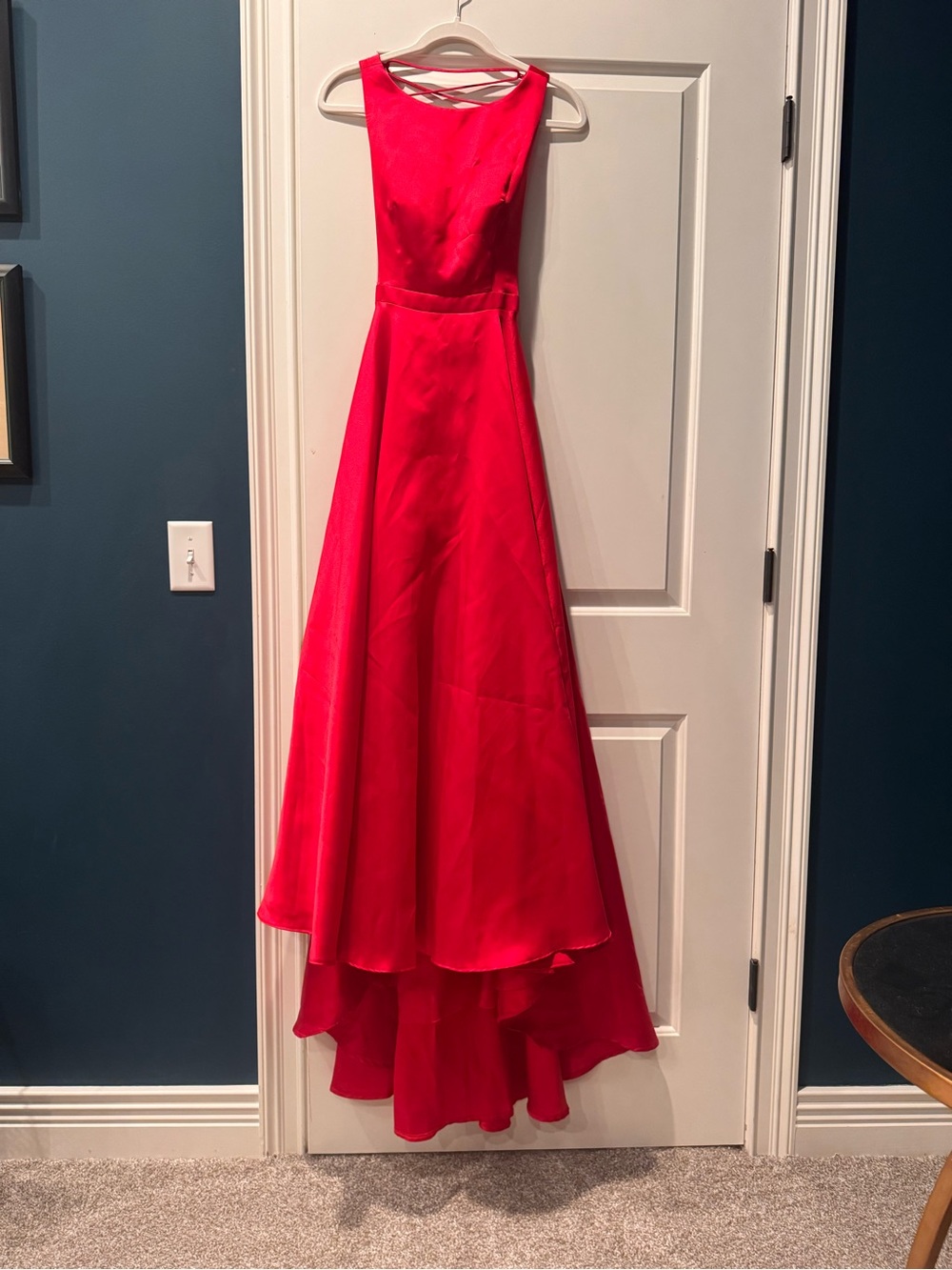 B Darlin Red Satin Gown